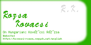 rozsa kovacsi business card